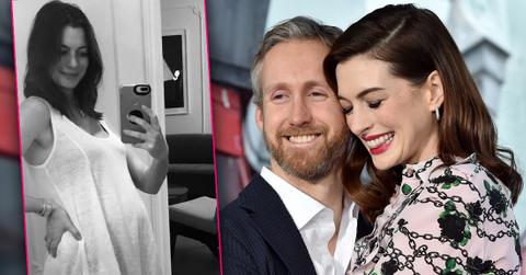 Anne Hathaway Pregnant Inset of Anne Hathaway with Husband Adam Shulman