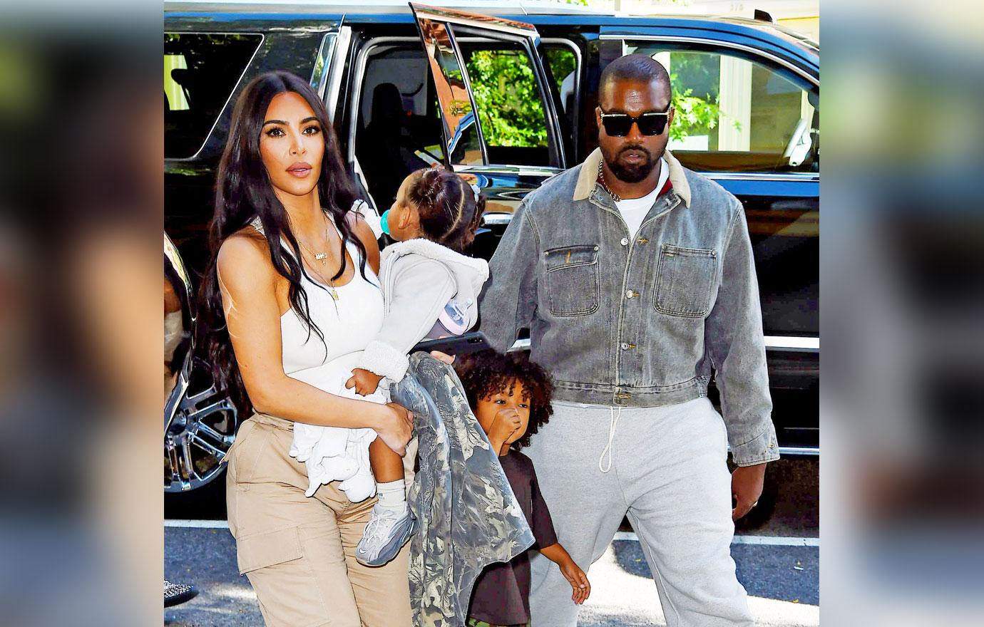 Kanye West, Kim Kardashian & Kids Leave Queens Church Performance