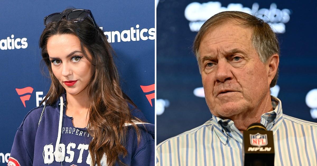 Split photo of Jordon Hudson, Bill Belichick