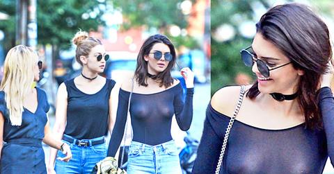 //kendall jenner nipples boobs see through shirt pp