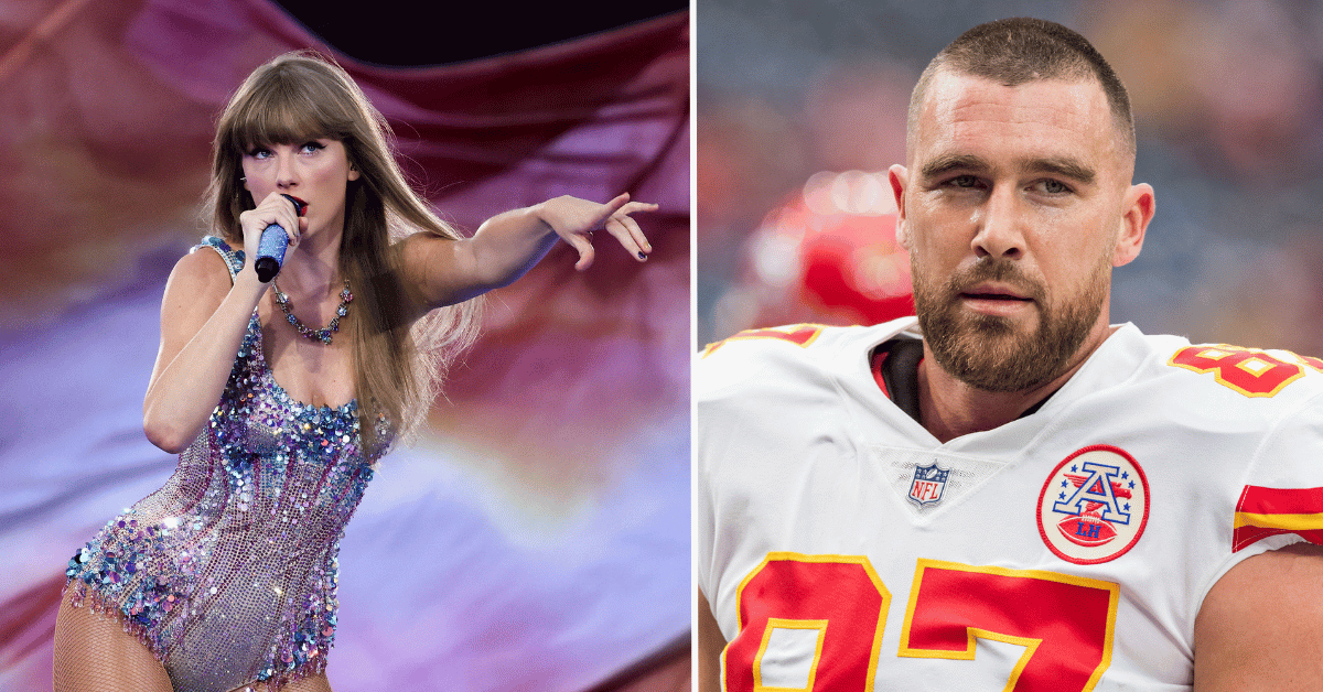 Taylor Swift Wraps Arms Around Travis Kelce in First PDA Shots