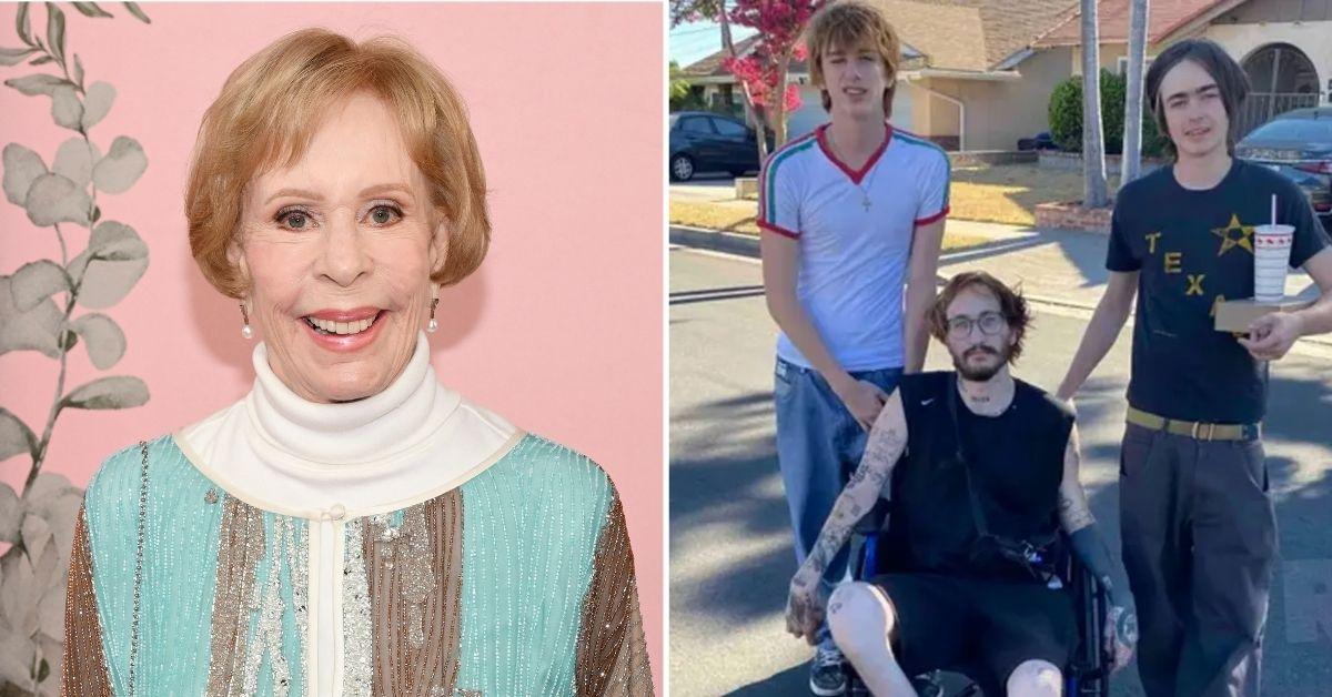 Split photo of Carol Burnett, Zachary Carlson GoFundMe