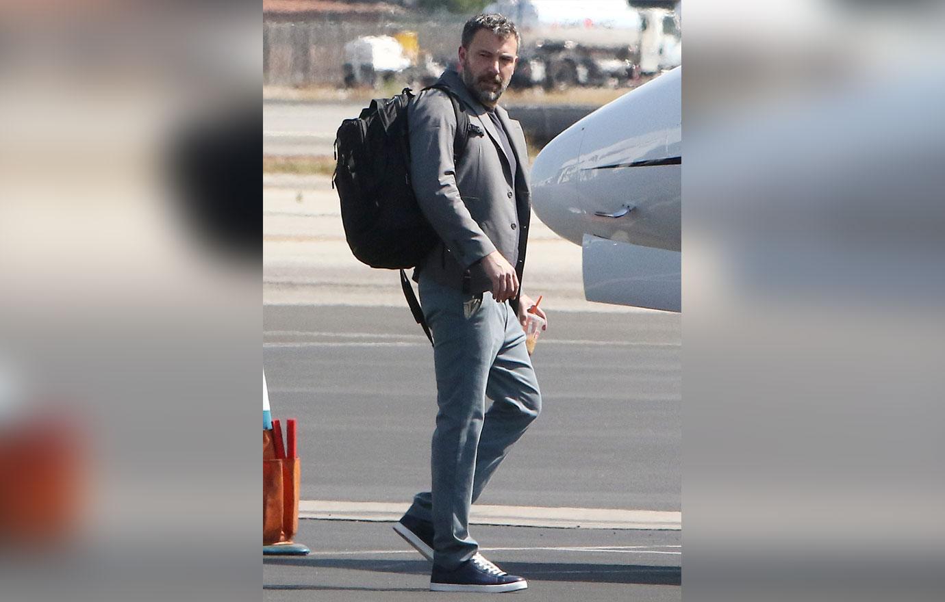 Ben Affleck Looks Like Big Kid Boarding Private Jet