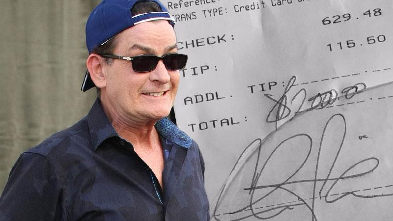 Charlie Sheen $1400 Tip