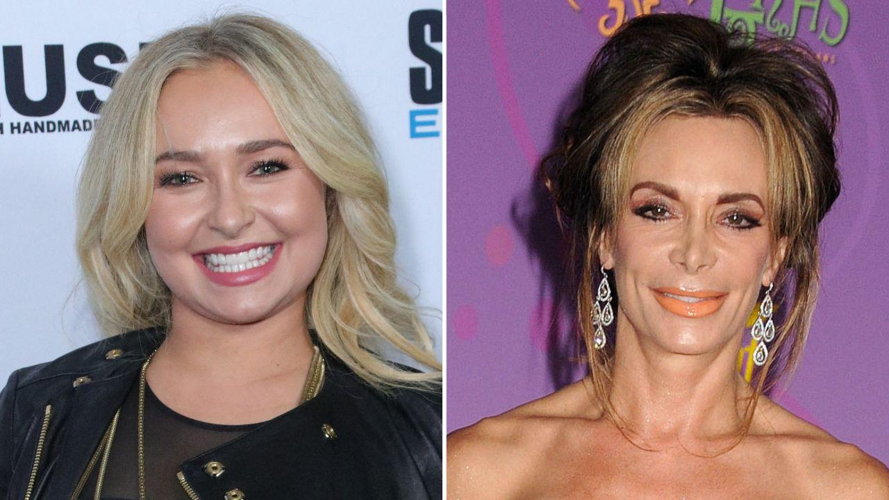 split image of Hayden Panettiere and Lesley Vogel