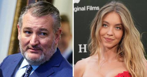 Split photo of Ted Cruz, Sydney Sweeney