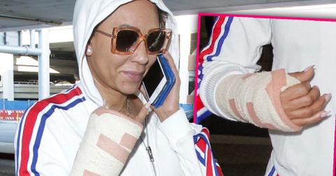 Mel B Arrives At LAX Hand In Bandage
