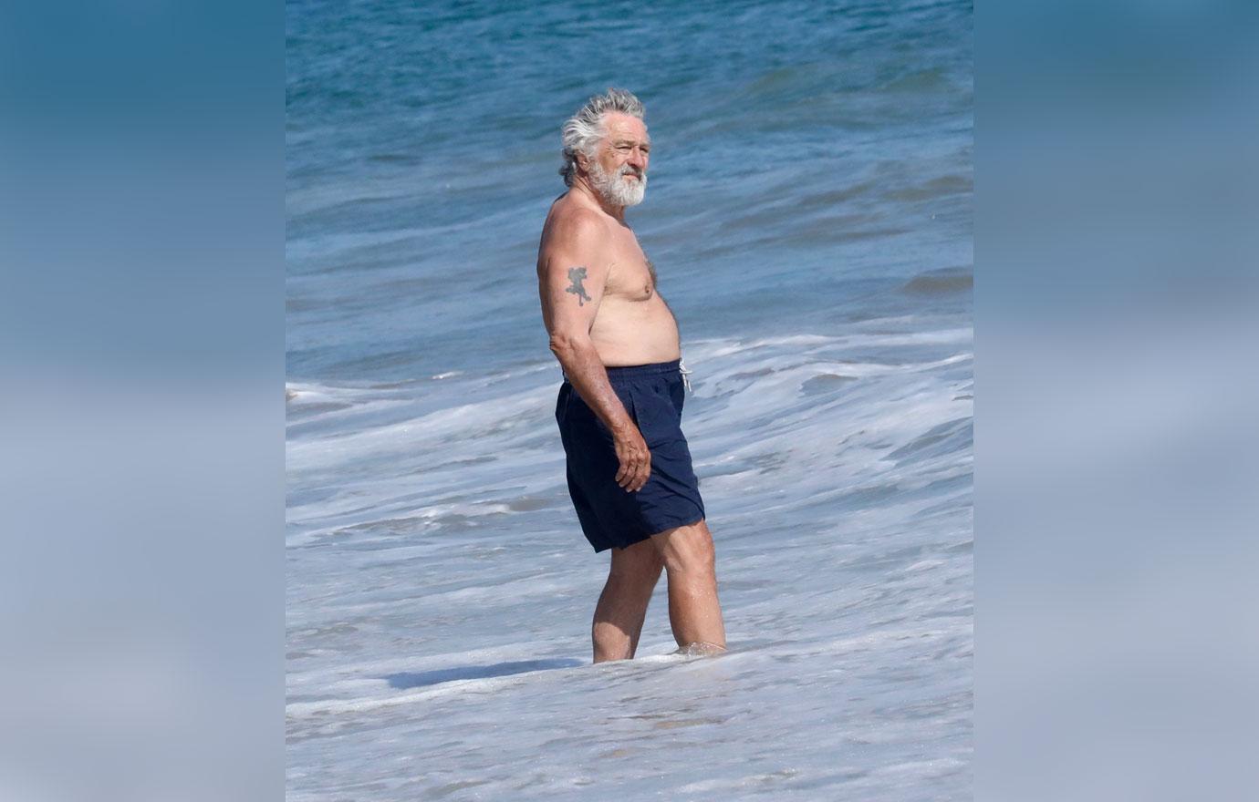 Robert De Niro Splashes In Ocean Celebrates 75th Birthday