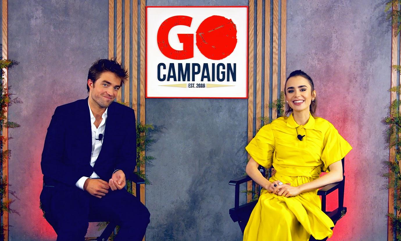 robert pattinson lily collins go campaign th annual go gala