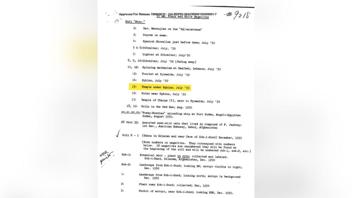 Phot of CIA document