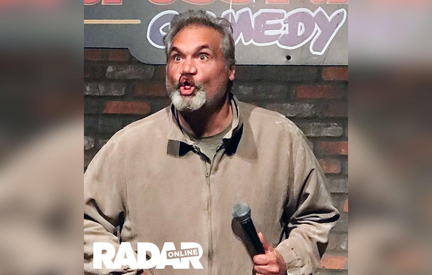 Arrtie Lange Performing On STage At Stress Factory Comedy Club