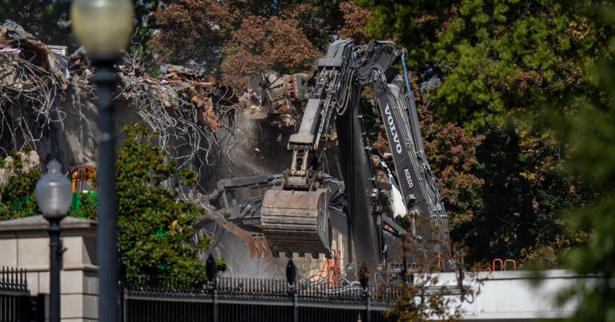 Photo of construction at the White House