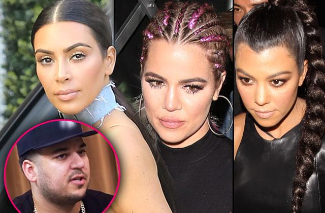 kardashian sisters angry rob kardashian