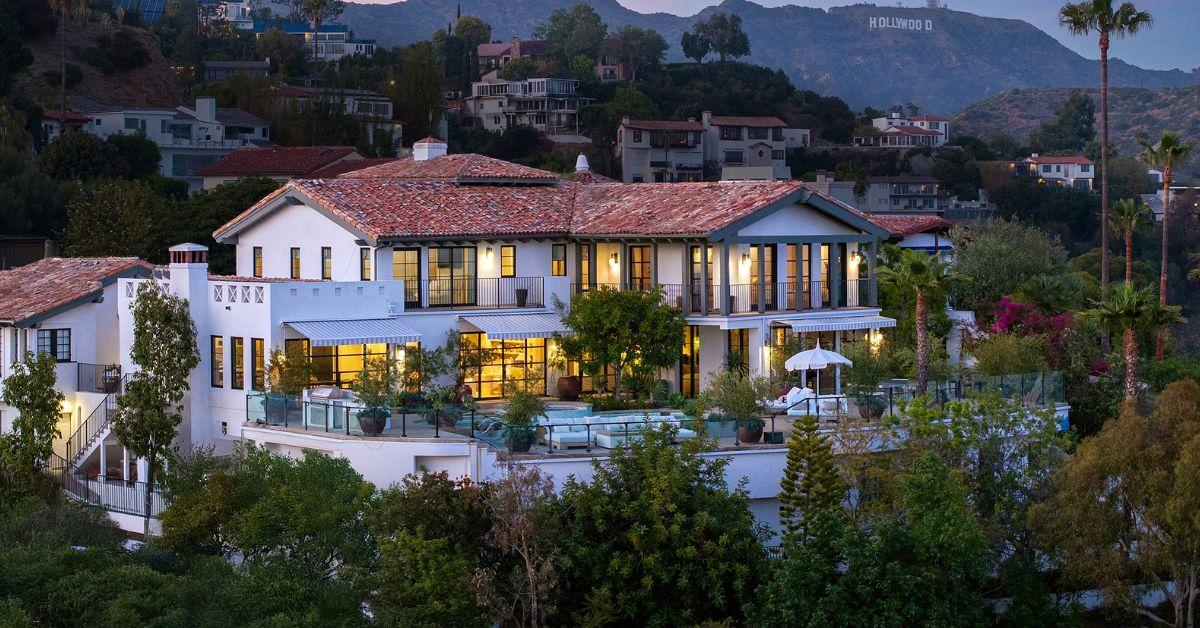 Pitt's new mansion sits in the coveted Outpost Estates neighborhood.