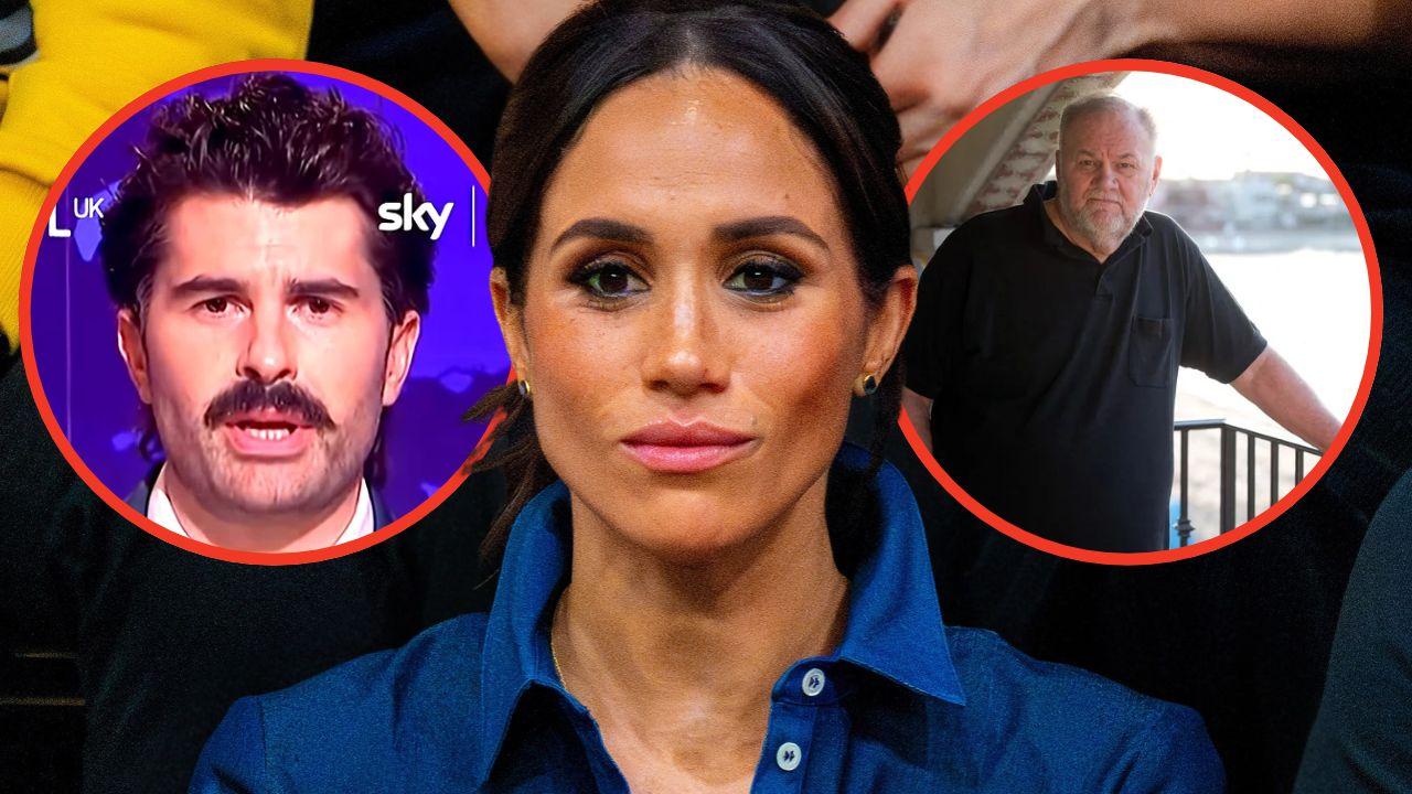 Split photos of Paddy Young, Meghan and Thomas Markle Sr.