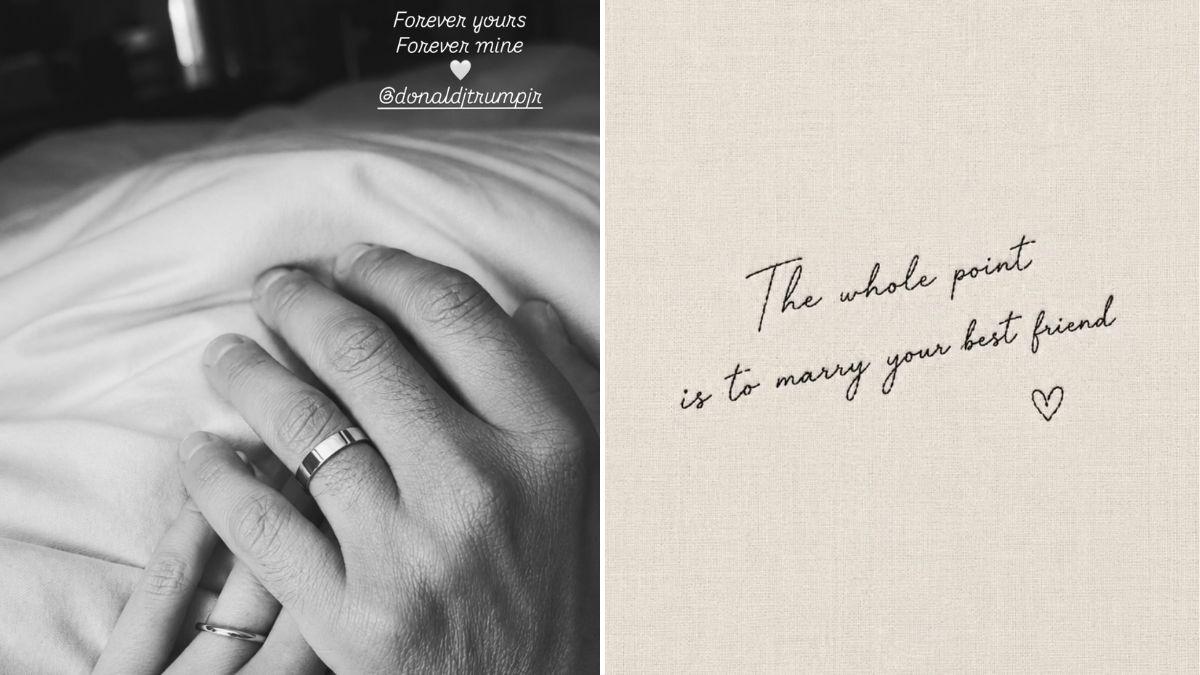 image of Bettina shared a romantic snap of the couple's wedding bands on Instagram.