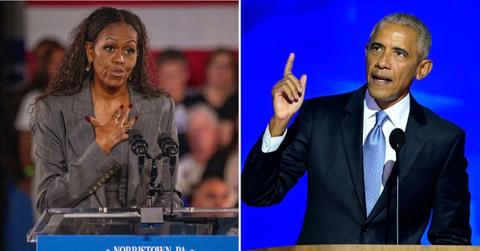 Split photo of Michelle Obama, Barack Obama