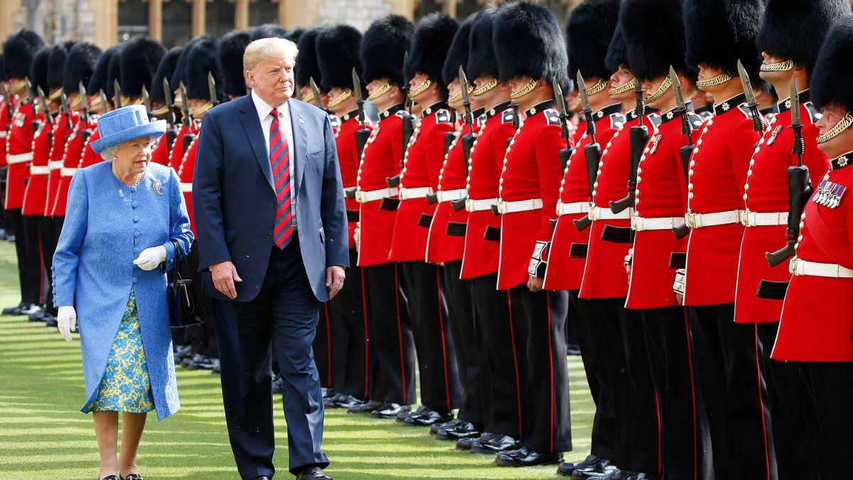Photo of Donald Trump and Queen Elizabeth II