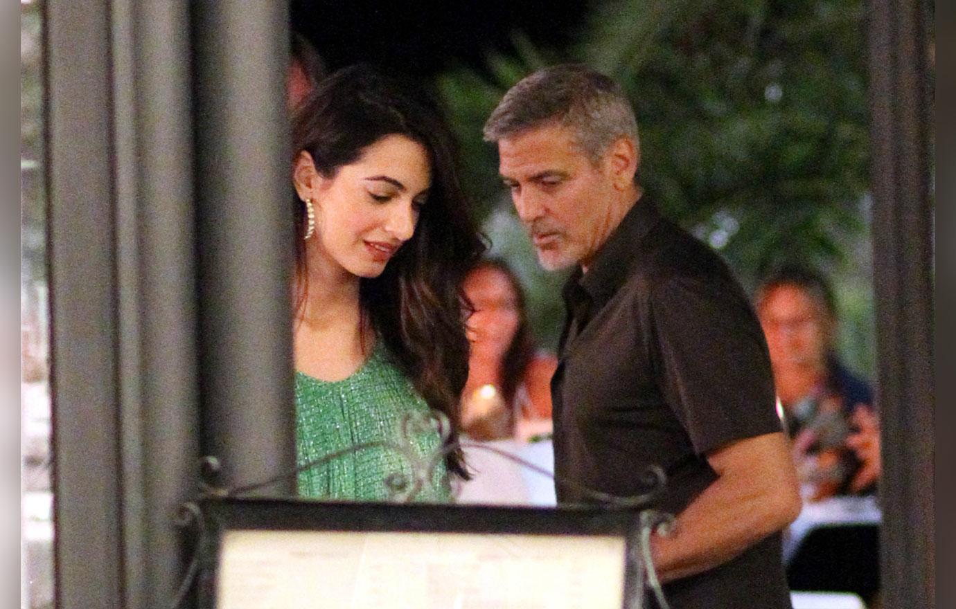 //George Clooney Amal Date Green Dress MEGA_