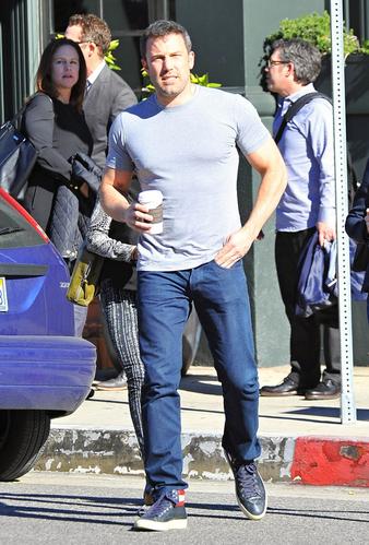 Hunky Actor Ben Affleck Sports Rippling Batman-Ready Muscles While Out ...