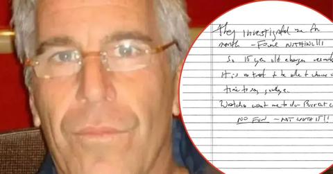 Photo of Jeffrey Epstein, Alleged Suicide Note