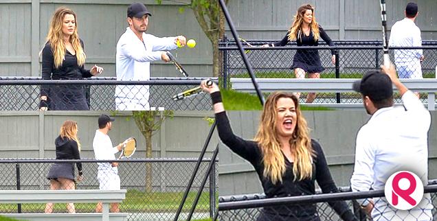 //khloe kardashian and scott disick tennis wide