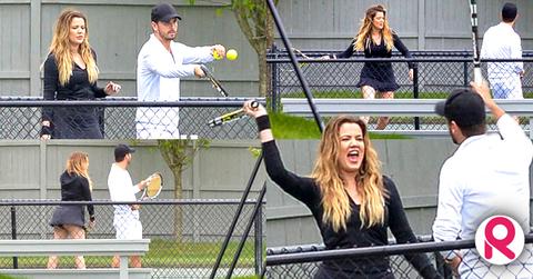 //khloe kardashian and scott disick tennis wide