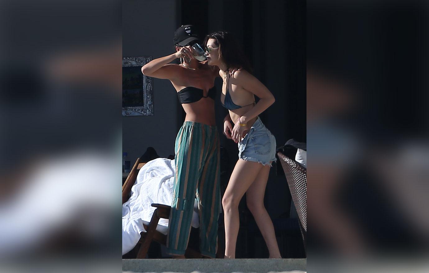 //bella hadid bikini thong boobs butt