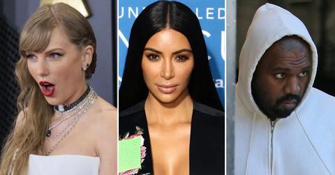 Split photos of Taylor Swift, Kim Kardashian and Kanye West