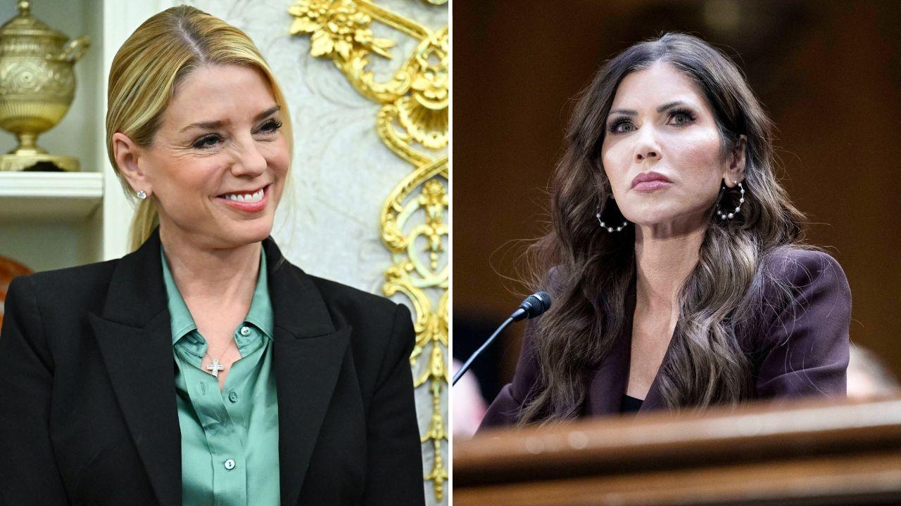 Image of Kristi Noem (Right) and Pam Bondi (Left)