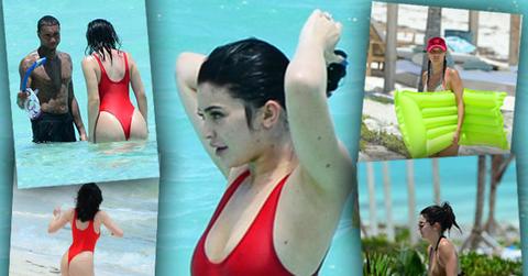 kylie jenner butt thong red bikin tyga kissing birthday vacation