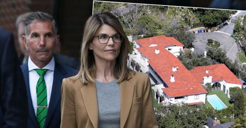Lori Loughlin and her Husband Mossimo Giannulli, far left, Walking out of Court Selling Mansion Amid College Admissions Scandal