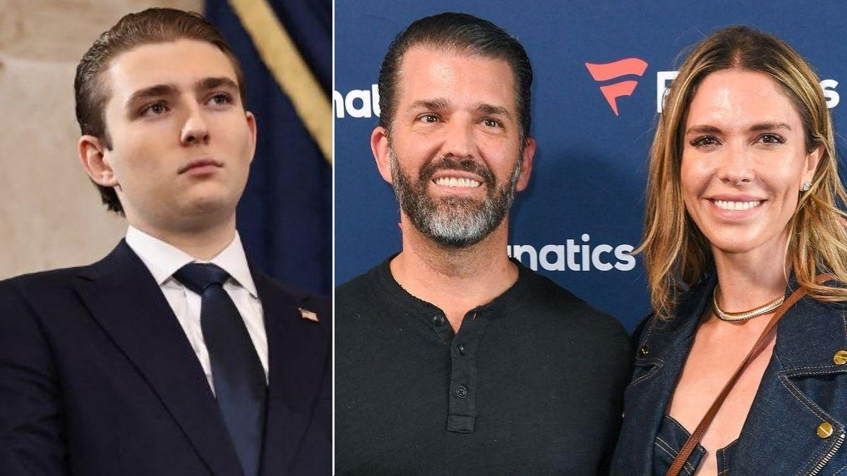 split image of Barron Trump / Don Jr. and Bettina Anderson