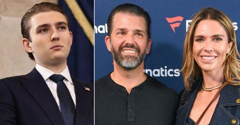split image of Barron Trump / Don Jr. and Bettina Anderson