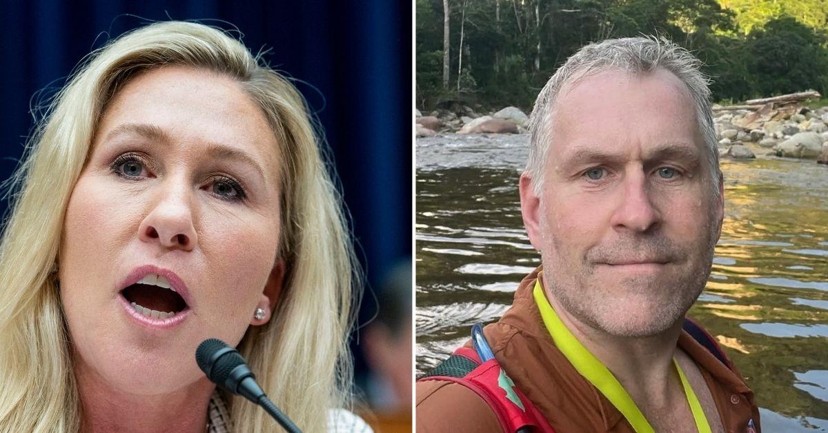 Composite photo of Marjorie Taylor Greene and Mike Cernovich