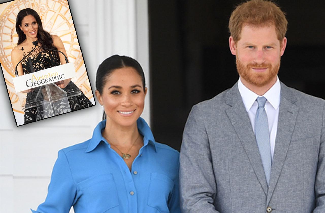 //Meghan Markle Bird Dress Tonga Prince Harry PP