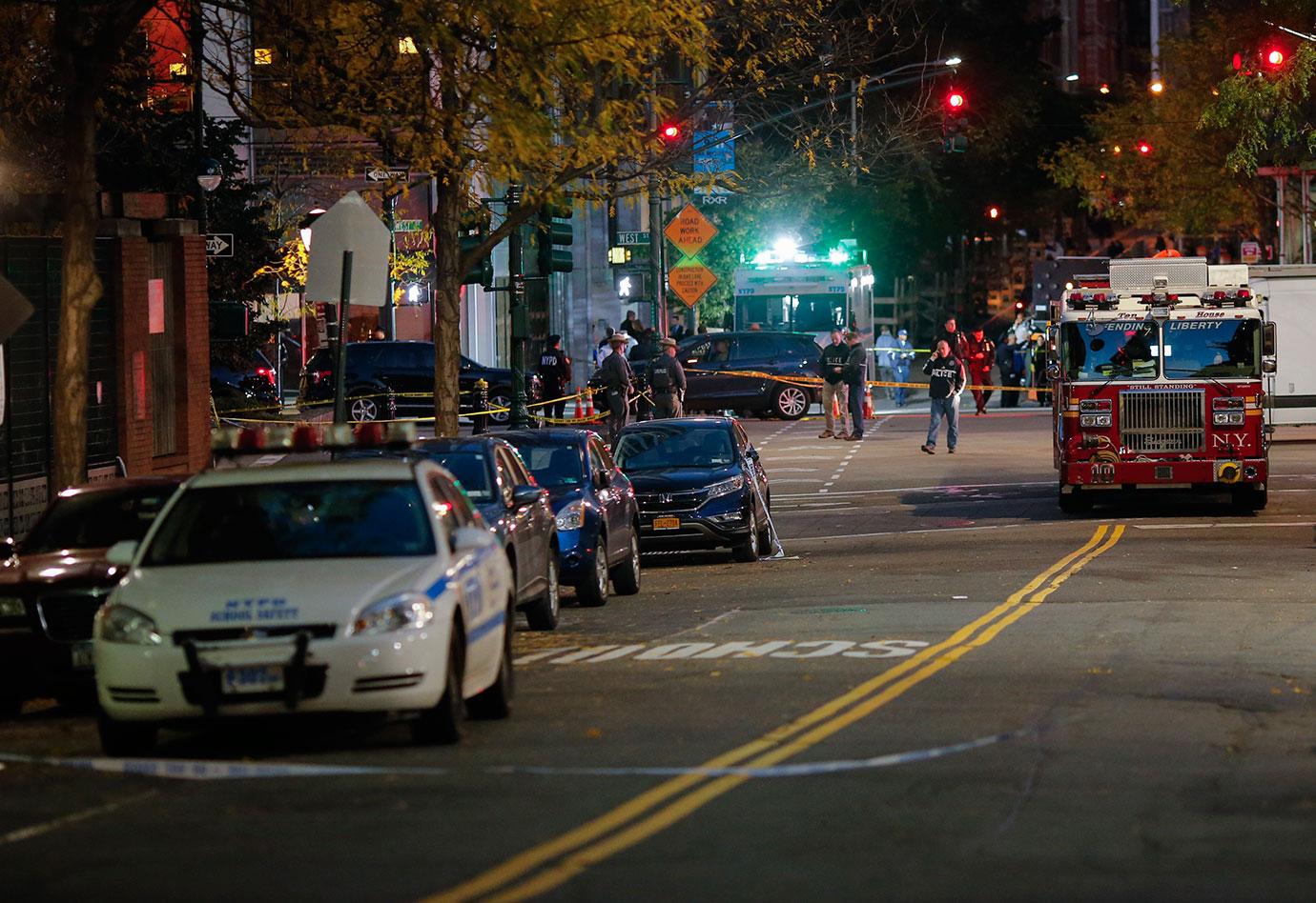 NYC car crash shooting photos video