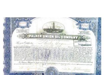 //palmer union oil stock certificate