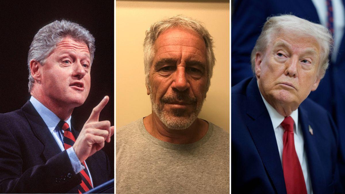 Composite photo of Bill Clinton, Jeffrey Epstein and Donald Trump