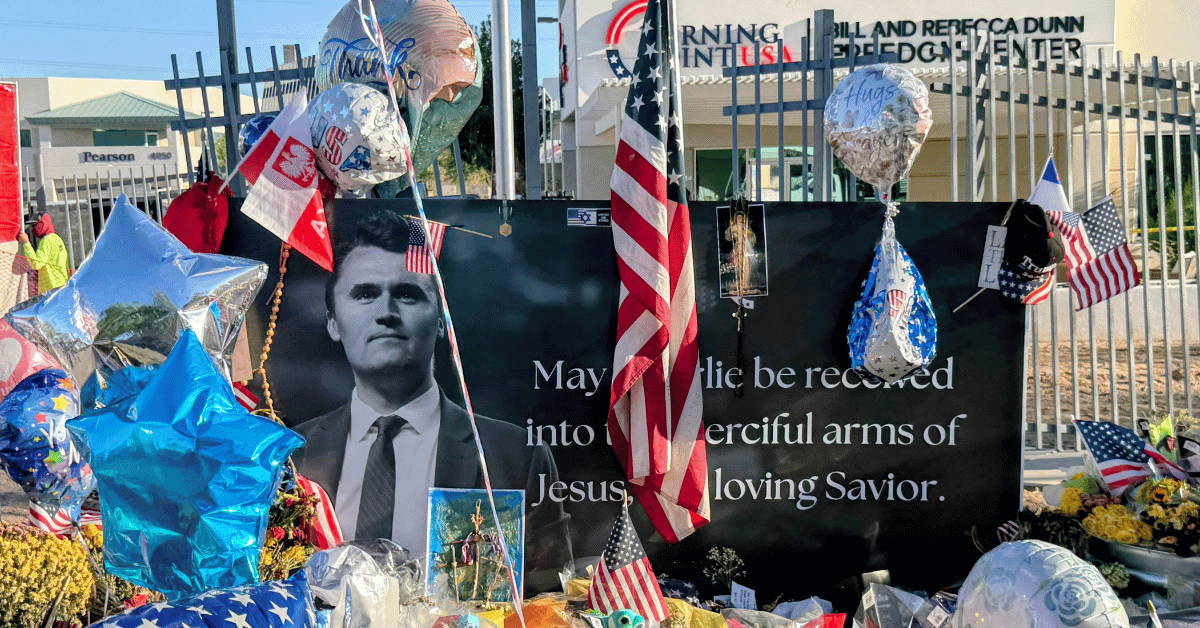 Photo of Charlie Kirk memorial