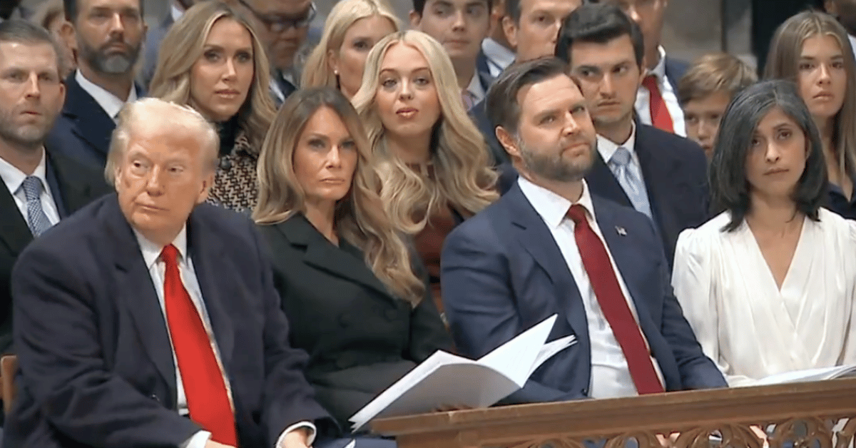 donald trump stares down bishop at post inaugural prayer service