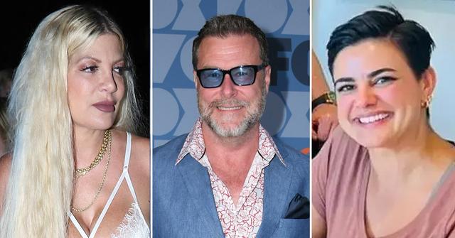 tori spelling greets ex husband dean mcdermott and girlfriend lily calo