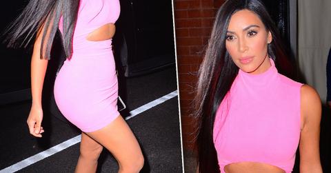 Kim Kardashian Flaunts Curves In Pink Mini Dress