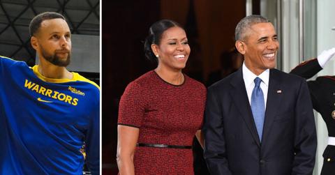 Photo of Steph Curry, Michelle Barack Obama