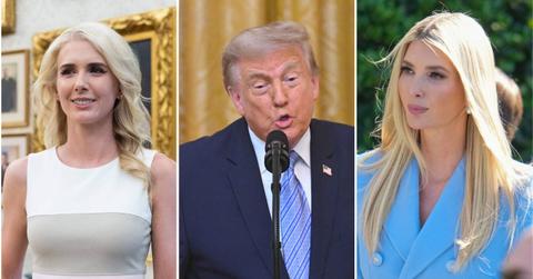 A photo of Natalie Harp alongside a photo of Donald Trump alongside a photo of Ivanka Trump