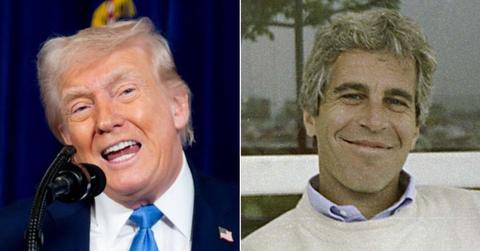 split image of Donald Trump and Jeffrey Epstein