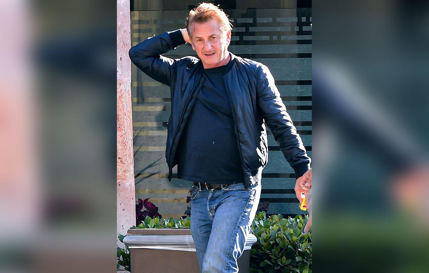 sean penn stressed smoking still wearing wedding ring first photos wife leila george divorce