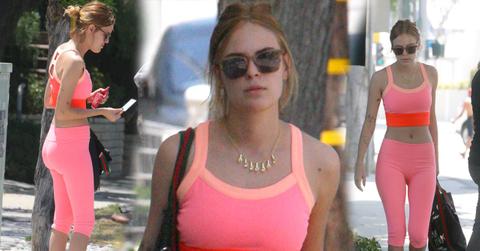 Tallulah Willis Pink Spandex Bra Butt Gym