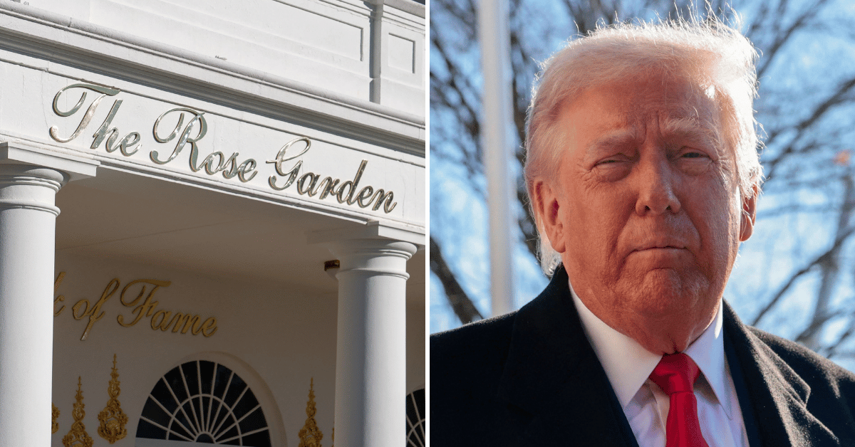 Split photo of the White House, Donald Trump