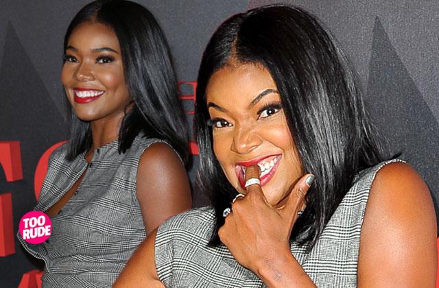 //gabrielle union wardrobe malfunction nip slip button dress pp